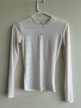 Under Armour White Long Sleeve HeatGear Top